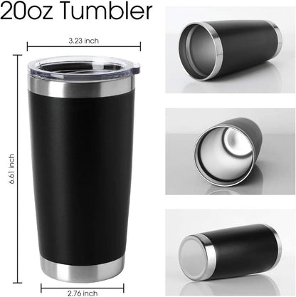 20oz Stainless Steel Tumblers Bulk, Insulated Travel Cup with Lid, Double Wall Vacuum Coffee Mug for Cold & Hot Drinks 1 Pack, Orange
