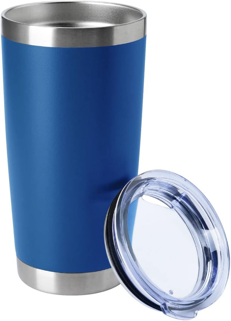 20oz Stainless Steel Tumblers Bulk, Insulated Travel Cup with Lid, Double Wall Vacuum Coffee Mug for Cold & Hot Drinks 1 Pack, Orange
