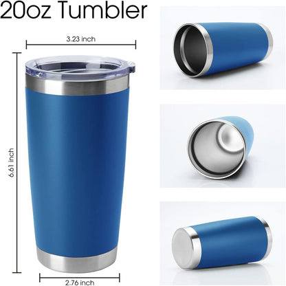 20oz Stainless Steel Tumblers Bulk, Insulated Travel Cup with Lid, Double Wall Vacuum Coffee Mug for Cold & Hot Drinks 1 Pack, Orange
