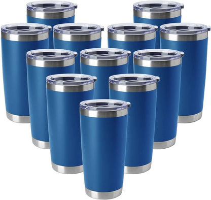 20oz Stainless Steel Tumblers Bulk, Insulated Travel Cup with Lid, Double Wall Vacuum Coffee Mug for Cold & Hot Drinks 1 Pack, Orange