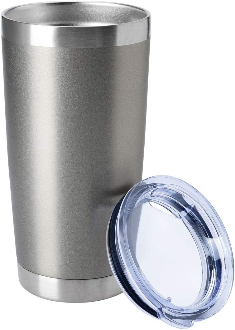 20oz Stainless Steel Tumblers Bulk, Insulated Travel Cup with Lid, Double Wall Vacuum Coffee Mug for Cold & Hot Drinks 1 Pack, Orange
