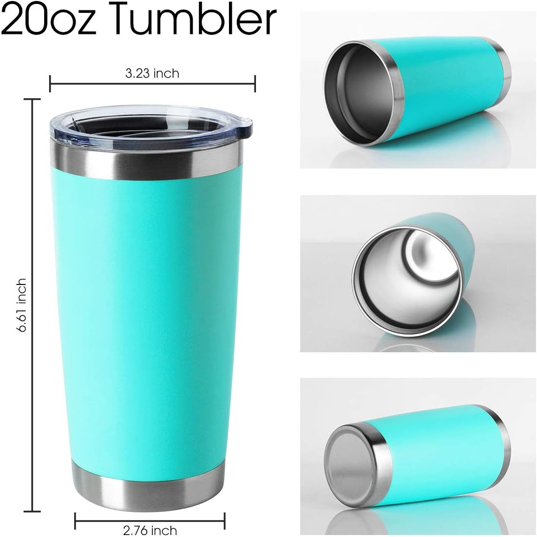 20oz Stainless Steel Tumblers Bulk, Insulated Travel Cup with Lid, Double Wall Vacuum Coffee Mug for Cold & Hot Drinks 1 Pack, Orange