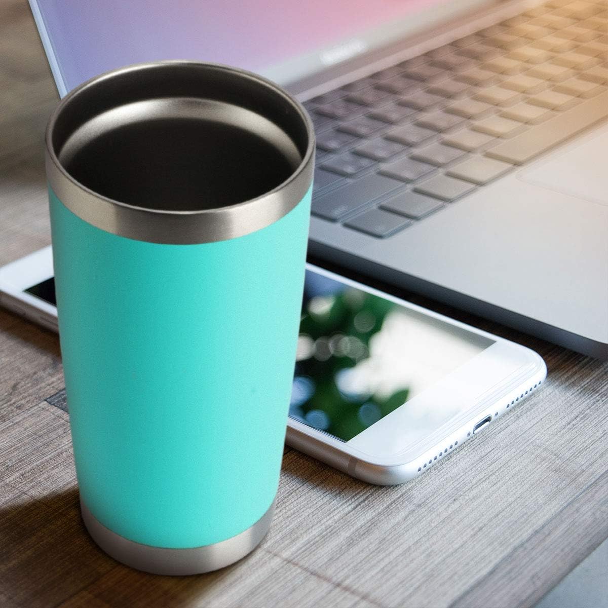 20oz Stainless Steel Tumblers Bulk, Insulated Travel Cup with Lid, Double Wall Vacuum Coffee Mug for Cold & Hot Drinks 1 Pack, Orange