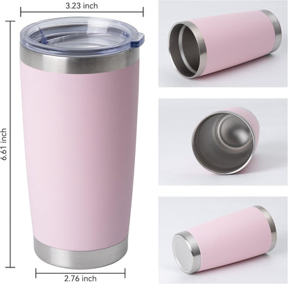 20oz Stainless Steel Tumblers Bulk, Insulated Travel Cup with Lid, Double Wall Vacuum Coffee Mug for Cold & Hot Drinks 1 Pack, Orange