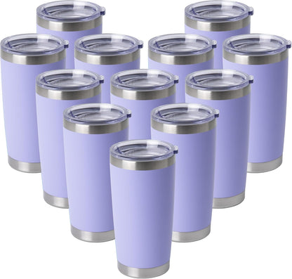 20oz Stainless Steel Tumblers Bulk, Insulated Travel Cup with Lid, Double Wall Vacuum Coffee Mug for Cold & Hot Drinks 1 Pack, Orange