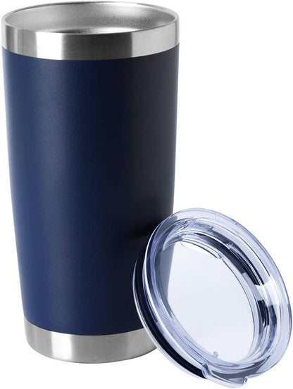 20oz Stainless Steel Tumblers Bulk, Insulated Travel Cup with Lid, Double Wall Vacuum Coffee Mug for Cold & Hot Drinks 1 Pack, Orange