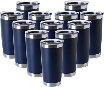 20oz Stainless Steel Tumblers Bulk, Insulated Travel Cup with Lid, Double Wall Vacuum Coffee Mug for Cold & Hot Drinks 1 Pack, Orange
