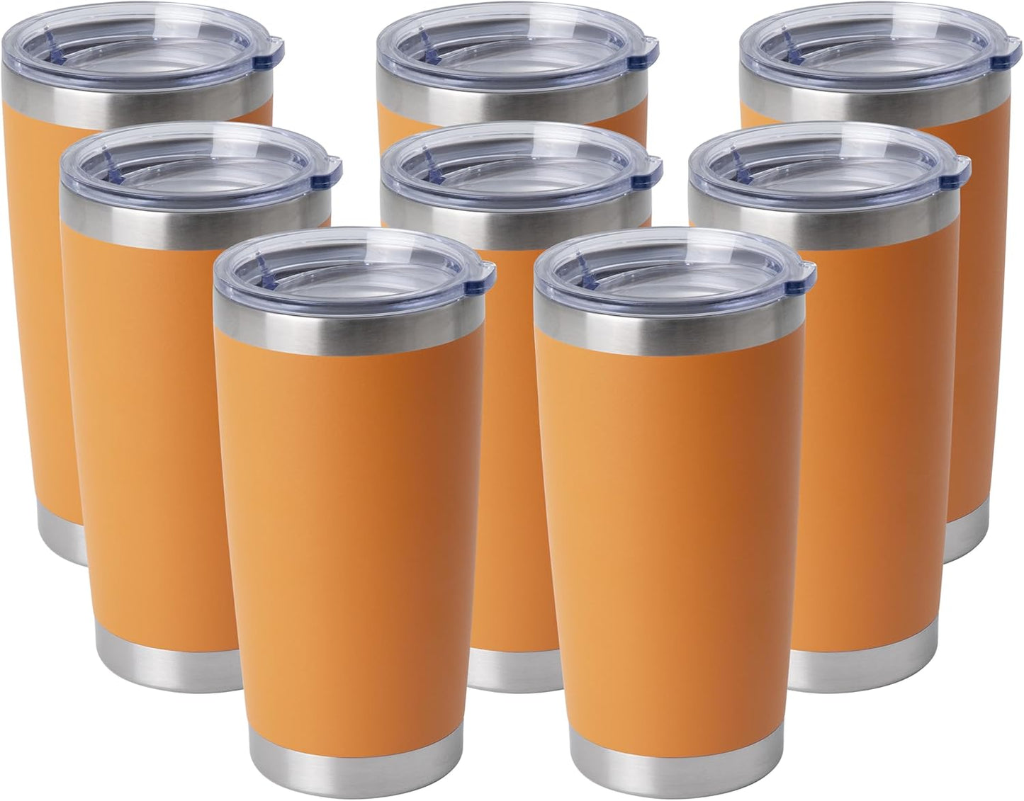 20oz Stainless Steel Tumblers Bulk, Insulated Travel Cup with Lid, Double Wall Vacuum Coffee Mug for Cold & Hot Drinks 1 Pack, Orange
