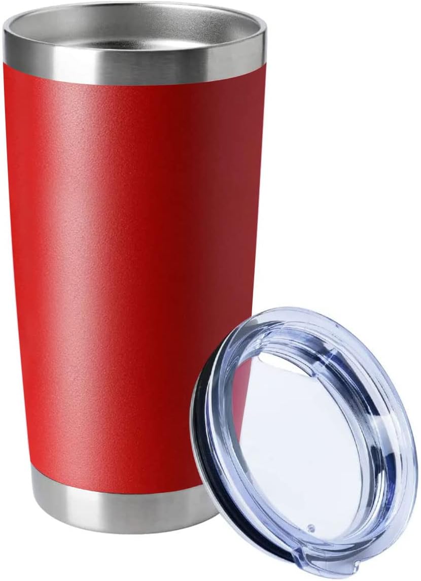 20oz Stainless Steel Tumblers Bulk, Insulated Travel Cup with Lid, Double Wall Vacuum Coffee Mug for Cold & Hot Drinks 1 Pack, Orange