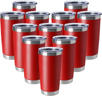 20oz Stainless Steel Tumblers Bulk, Insulated Travel Cup with Lid, Double Wall Vacuum Coffee Mug for Cold & Hot Drinks 1 Pack, Orange