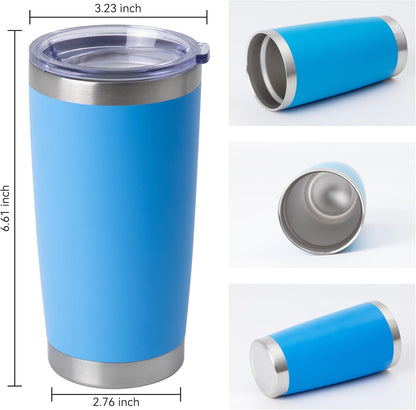 20oz Stainless Steel Tumblers Bulk, Insulated Travel Cup with Lid, Double Wall Vacuum Coffee Mug for Cold & Hot Drinks 1 Pack, Orange