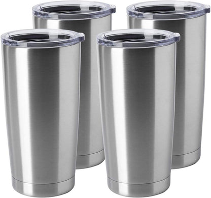 20oz Stainless Steel Tumblers Bulk, Insulated Travel Cup with Lid, Double Wall Vacuum Coffee Mug for Cold & Hot Drinks 1 Pack, Orange
