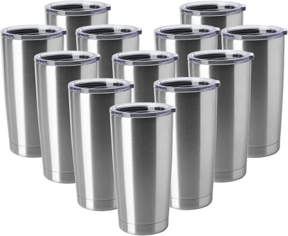 20oz Stainless Steel Tumblers Bulk, Insulated Travel Cup with Lid, Double Wall Vacuum Coffee Mug for Cold & Hot Drinks 1 Pack, Orange