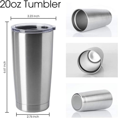 20oz Stainless Steel Tumblers Bulk, Insulated Travel Cup with Lid, Double Wall Vacuum Coffee Mug for Cold & Hot Drinks 1 Pack, Orange