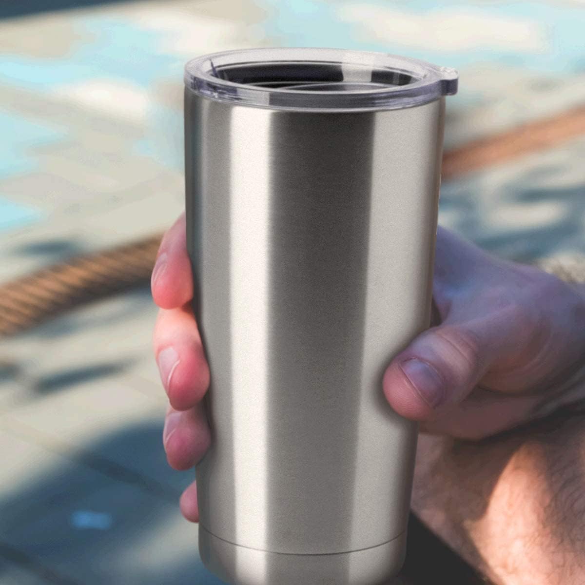 20oz Stainless Steel Tumblers Bulk, Insulated Travel Cup with Lid, Double Wall Vacuum Coffee Mug for Cold & Hot Drinks 1 Pack, Orange
