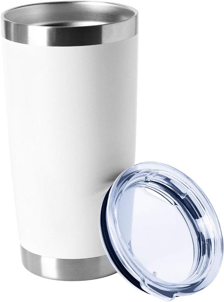 20oz Stainless Steel Tumblers Bulk, Insulated Travel Cup with Lid, Double Wall Vacuum Coffee Mug for Cold & Hot Drinks 1 Pack, Orange