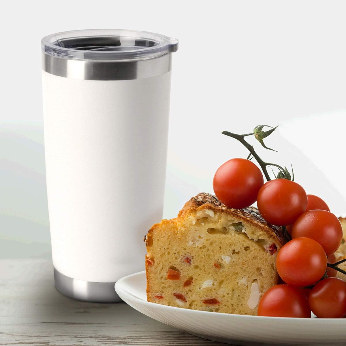 20oz Stainless Steel Tumblers Bulk, Insulated Travel Cup with Lid, Double Wall Vacuum Coffee Mug for Cold & Hot Drinks 1 Pack, Orange