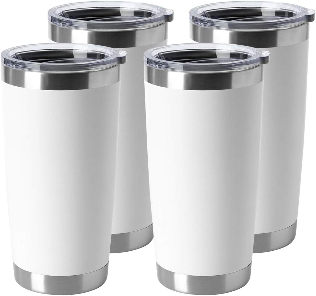 20oz Stainless Steel Tumblers Bulk, Insulated Travel Cup with Lid, Double Wall Vacuum Coffee Mug for Cold & Hot Drinks 1 Pack, Orange
