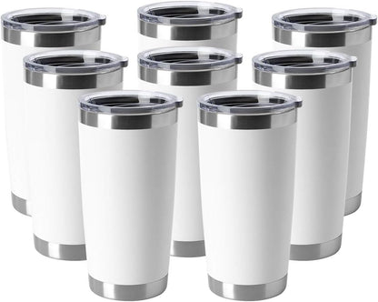 20oz Stainless Steel Tumblers Bulk, Insulated Travel Cup with Lid, Double Wall Vacuum Coffee Mug for Cold & Hot Drinks 1 Pack, Orange