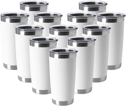 20oz Stainless Steel Tumblers Bulk, Insulated Travel Cup with Lid, Double Wall Vacuum Coffee Mug for Cold & Hot Drinks 1 Pack, Orange