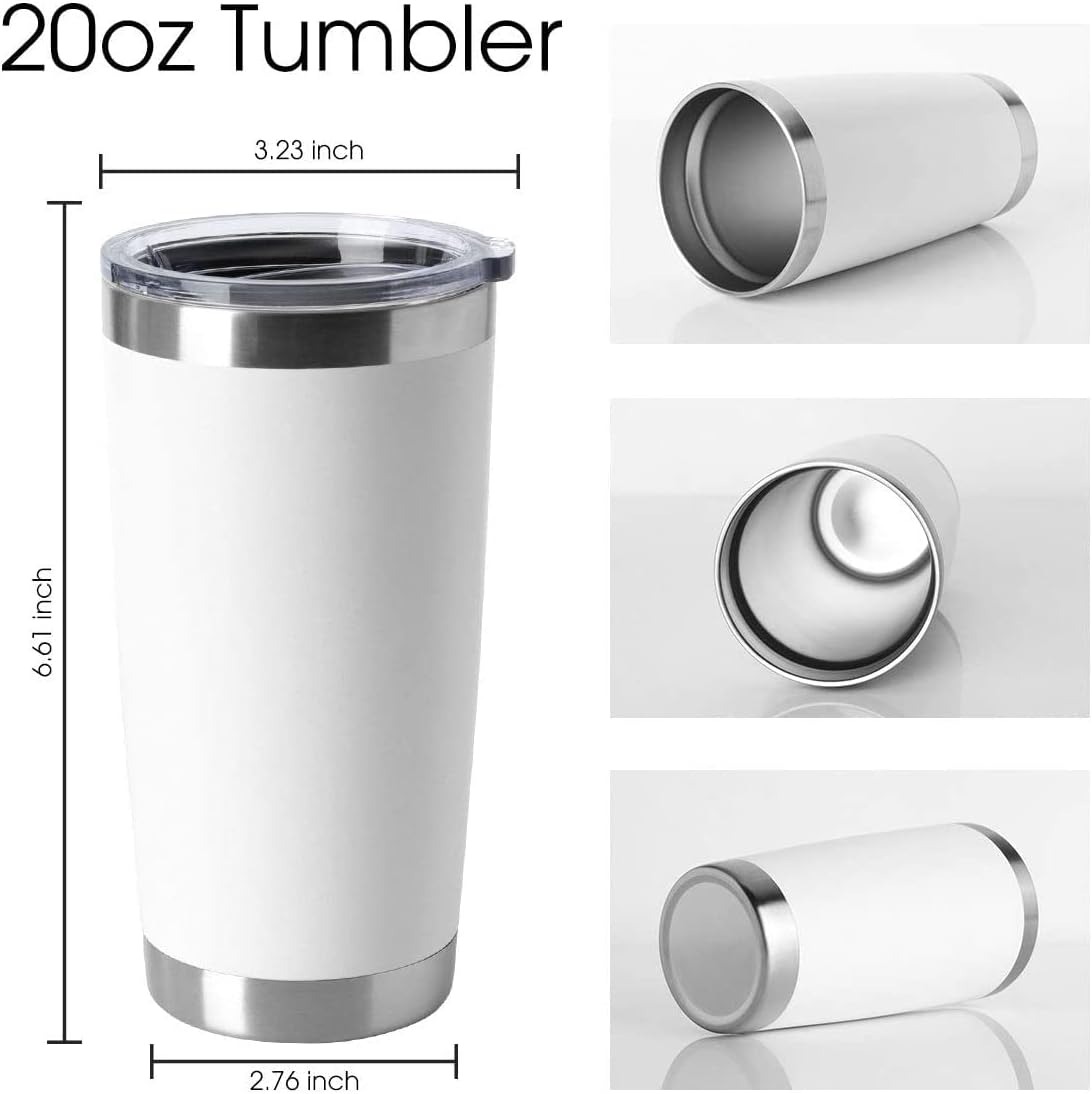 20oz Stainless Steel Tumblers Bulk, Insulated Travel Cup with Lid, Double Wall Vacuum Coffee Mug for Cold & Hot Drinks 1 Pack, Orange