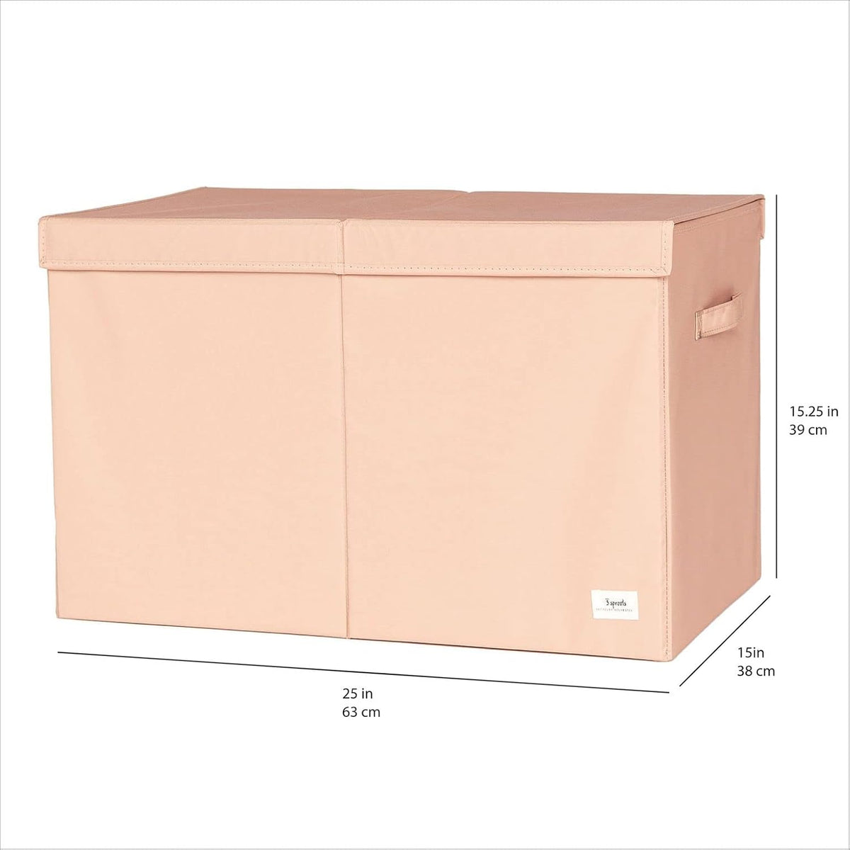 Recycled Fabric Toy Chest, Extra Large, With Lid, Gingham Beige