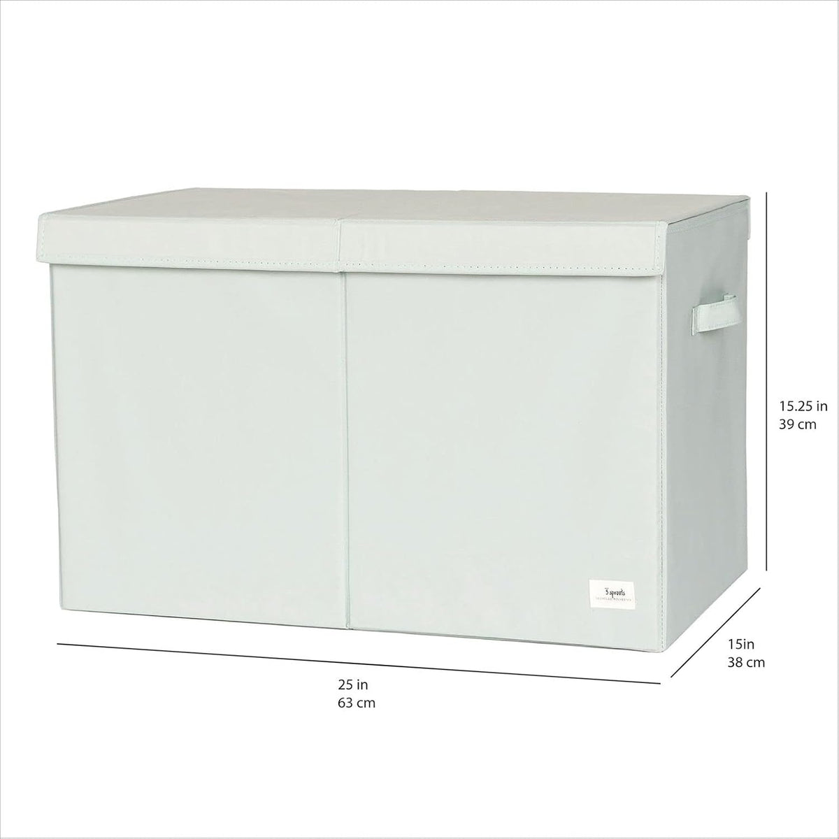 Recycled Fabric Toy Chest, Extra Large, With Lid, Gingham Beige