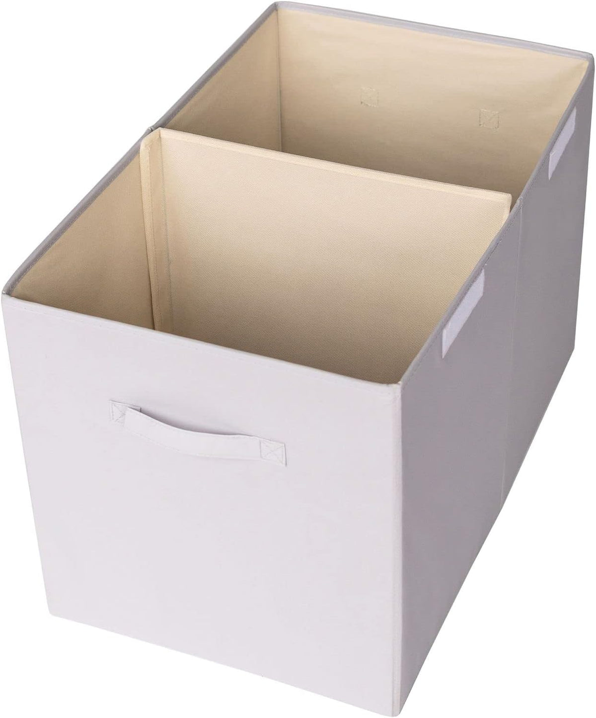 Recycled Fabric Toy Chest, Extra Large, With Lid, Gingham Beige
