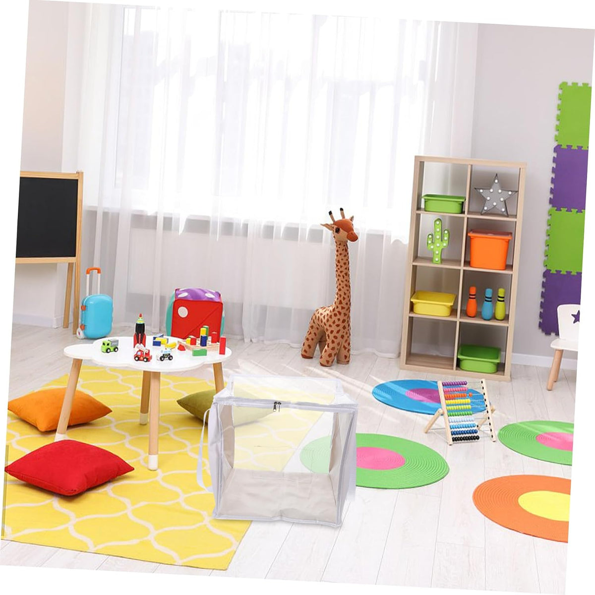 Playroom Toy Organizer 2 Large Pvc Toy Storage Bags Toy Boxes Zipper Efficient Storage for Boys and Girls