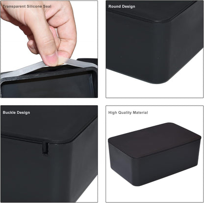 Diaper Wipes Dispenser, Tissue Storage Box Case (Black)