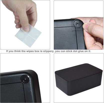 Diaper Wipes Dispenser, Tissue Storage Box Case (Black)