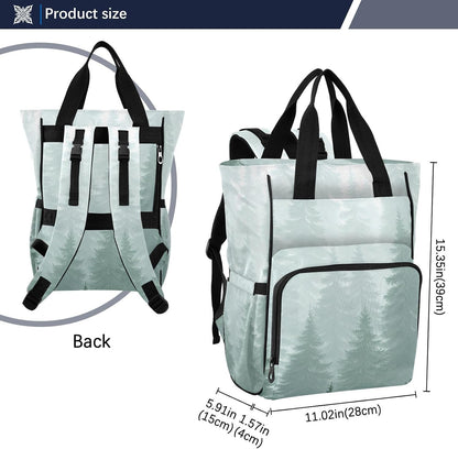 Diaper Bag Backpack, Multifunction Travel Bag for Moms Dads, Baby Changing Bag with Insulted Pockets, Stroller Straps and Side Bottle Pockets Misty Pine Pattern
