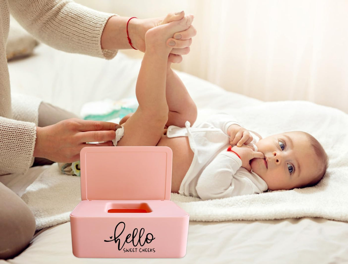 Hello Sweet Cheeks Flushable Wipes Holder Baby Wipes Dispenser