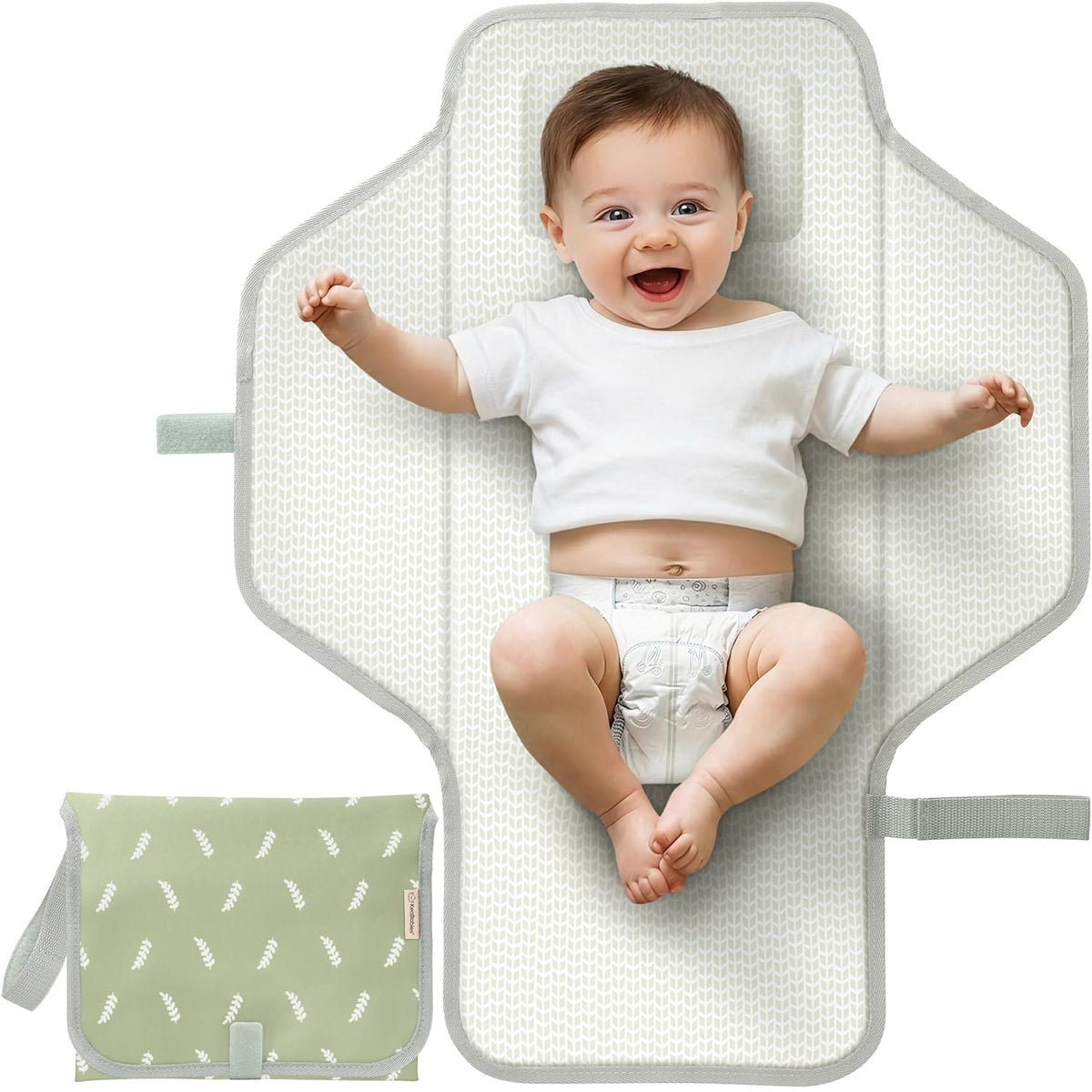 Portable Changing Pad for Baby, Travel Large 26x21 (Classic Gray)