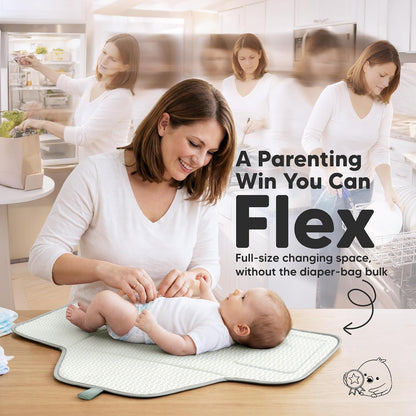 Portable Changing Pad for Baby, Travel Large 26x21 (Classic Gray)