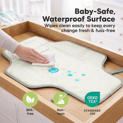 Portable Changing Pad for Baby, Travel Large 26x21 (Classic Gray)