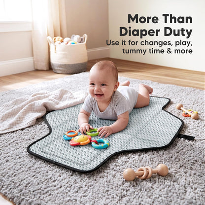 Portable Changing Pad for Baby, Travel Large 26x21 (Classic Gray)