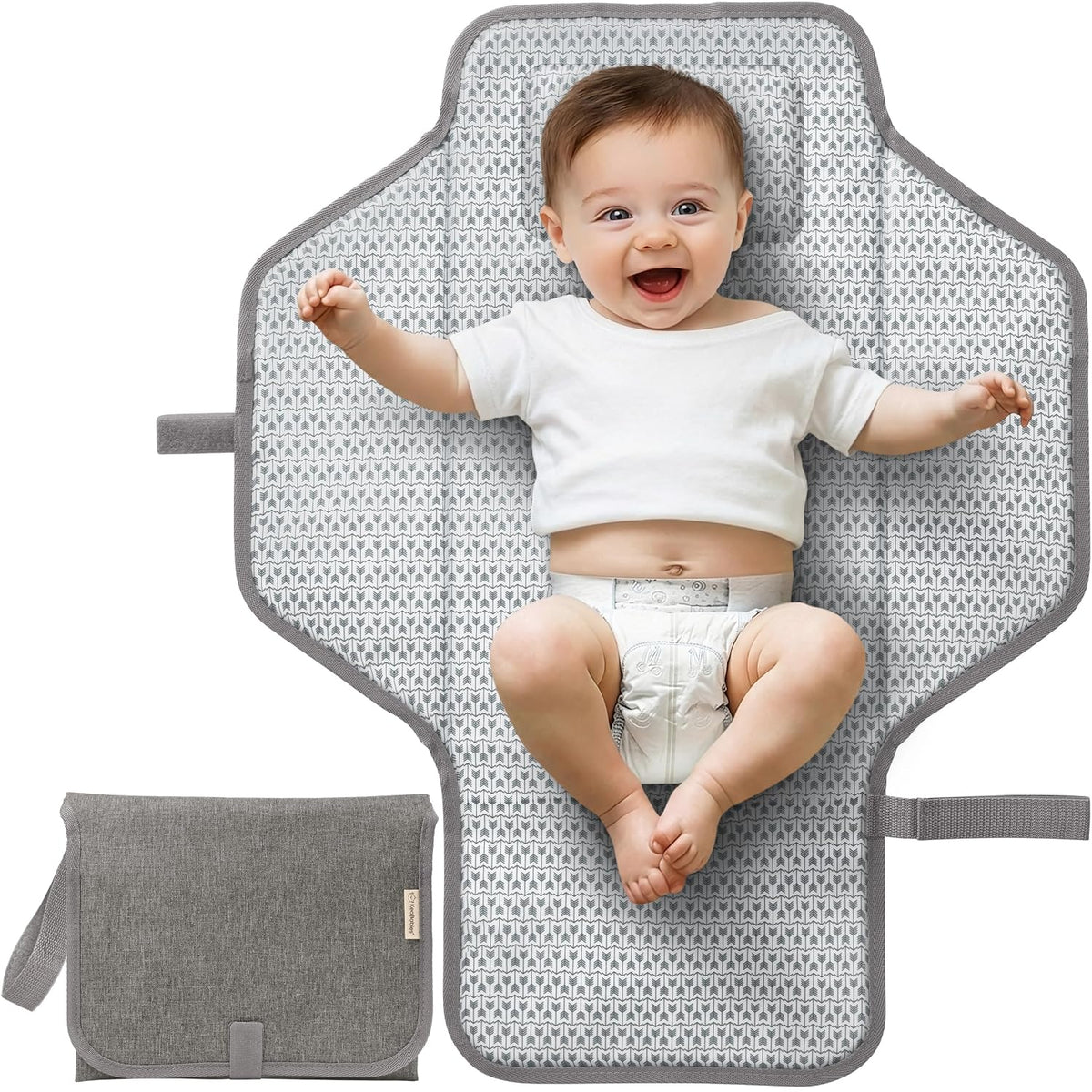 Portable Changing Pad for Baby, Travel Large 26x21 (Classic Gray)