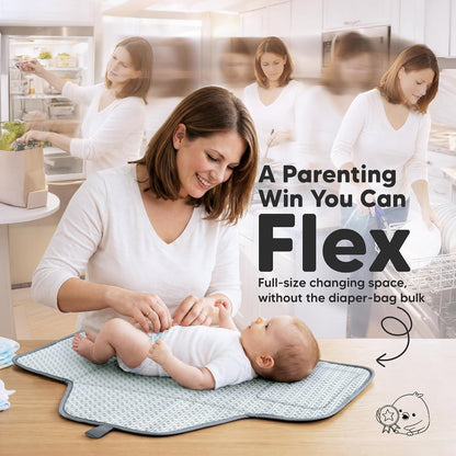 Portable Changing Pad for Baby, Travel Large 26x21 (Classic Gray)