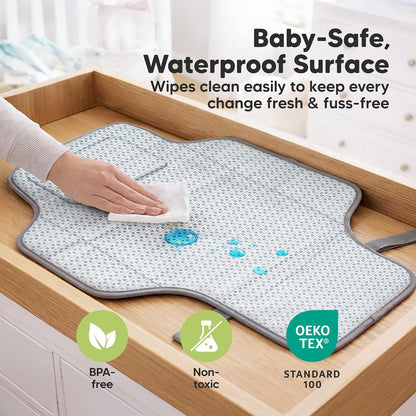 Portable Changing Pad for Baby, Travel Large 26x21 (Classic Gray)
