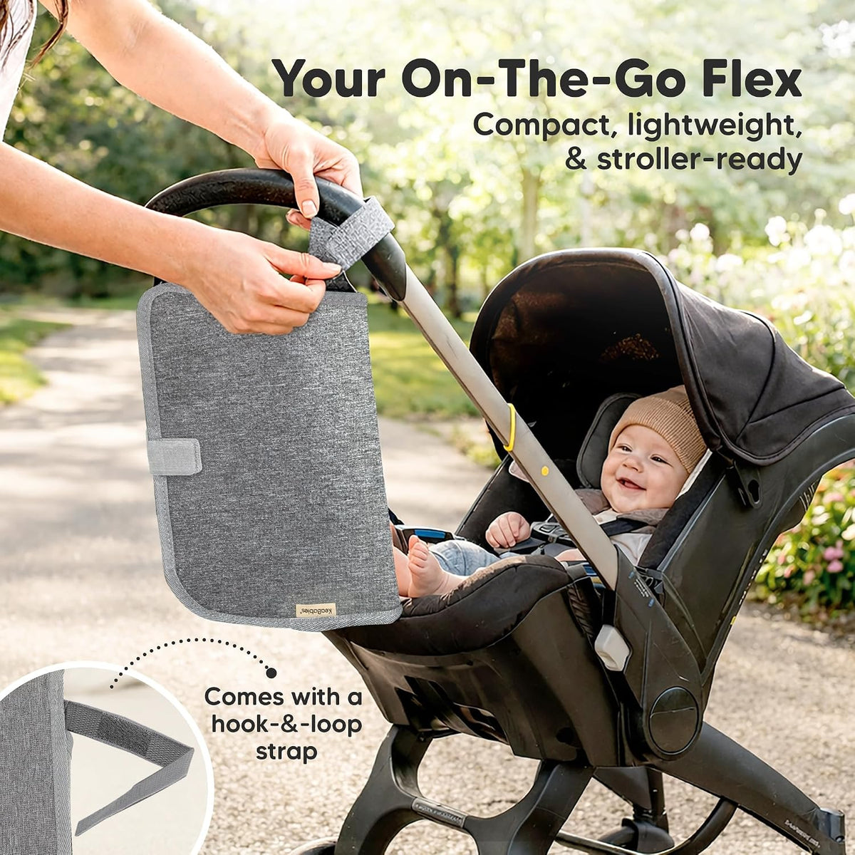 Portable Changing Pad for Baby, Travel Large 26x21 (Classic Gray)