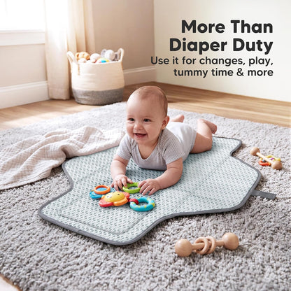Portable Changing Pad for Baby, Travel Large 26x21 (Classic Gray)