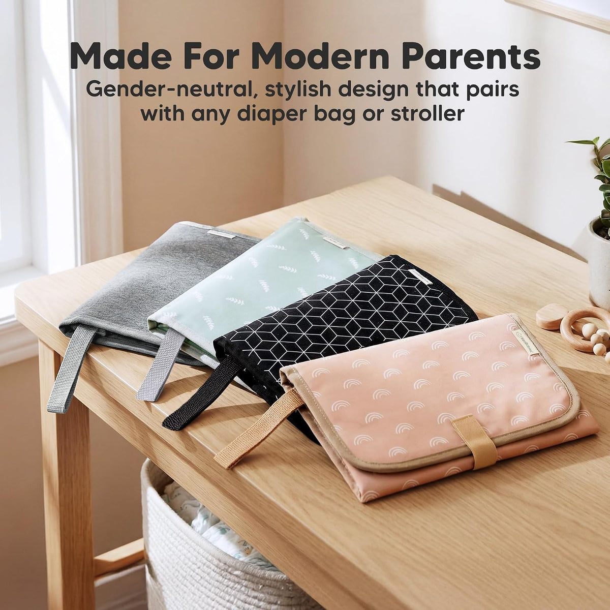 Portable Changing Pad for Baby, Travel Large 26x21 (Classic Gray)