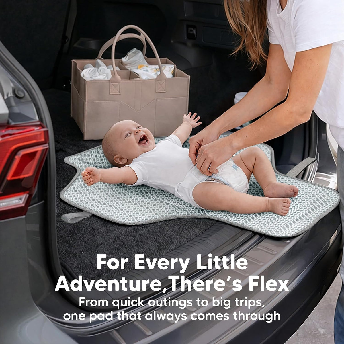Portable Changing Pad for Baby, Travel Large 26x21 (Classic Gray)