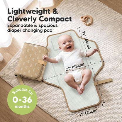 Portable Changing Pad for Baby, Travel Large 26x21 (Classic Gray)