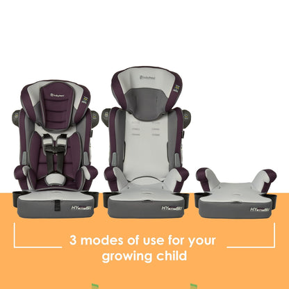 Hybrid SI 3-in-1 Combination Booster Seat, Dash Plum – Side-Impact Protection, 3-Stage Growth Design, Adjustable Headrest, Cushioned Comfort