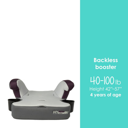 Hybrid SI 3-in-1 Combination Booster Seat, Dash Plum – Side-Impact Protection, 3-Stage Growth Design, Adjustable Headrest, Cushioned Comfort