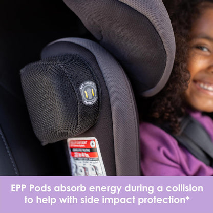 Hybrid SI 3-in-1 Combination Booster Seat, Dash Plum – Side-Impact Protection, 3-Stage Growth Design, Adjustable Headrest, Cushioned Comfort