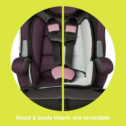 Hybrid SI 3-in-1 Combination Booster Seat, Dash Plum – Side-Impact Protection, 3-Stage Growth Design, Adjustable Headrest, Cushioned Comfort