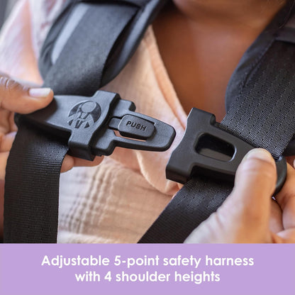 Hybrid SI 3-in-1 Combination Booster Seat, Dash Plum – Side-Impact Protection, 3-Stage Growth Design, Adjustable Headrest, Cushioned Comfort